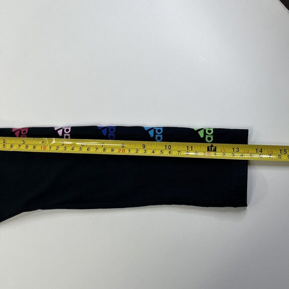 Adidas Shirt Youth Medium Black Rainbow Logo Hooded Long Sleeve light weight - Picture 4 of 9